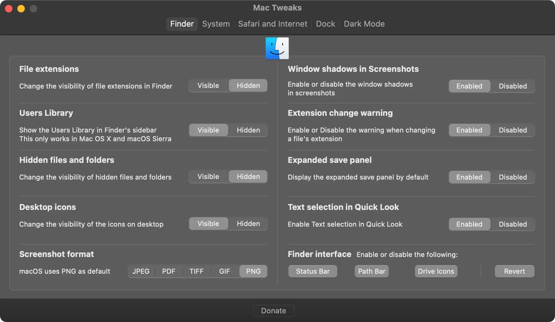 Mac Tweaks (Legacy) screenshot 1